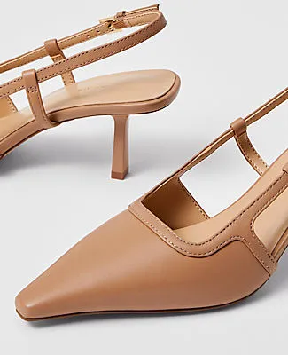 Ann Taylor Leather Nip Toe Slingback Pumps sold by Ann Taylor product image thumbnail 2