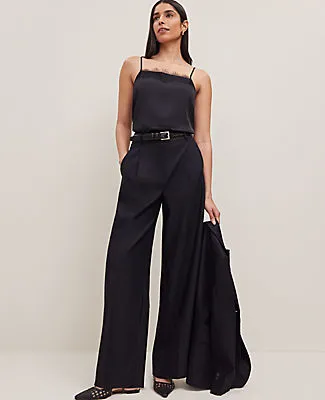 Ann Taylor The Wide-Leg Pant in Linen Blend sold by Ann Taylor