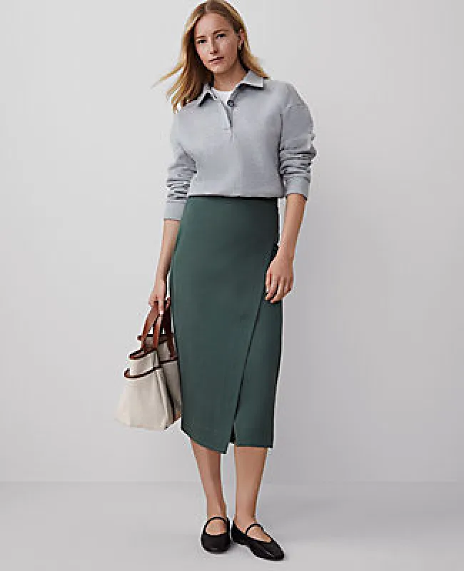 Ann Taylor Weekend Collection Effortless Midi Wrap Skirt sold by Ann Taylor