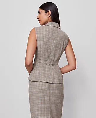 Ann Taylor Belted Vest in Plaid sold by Ann Taylor product image thumbnail 3
