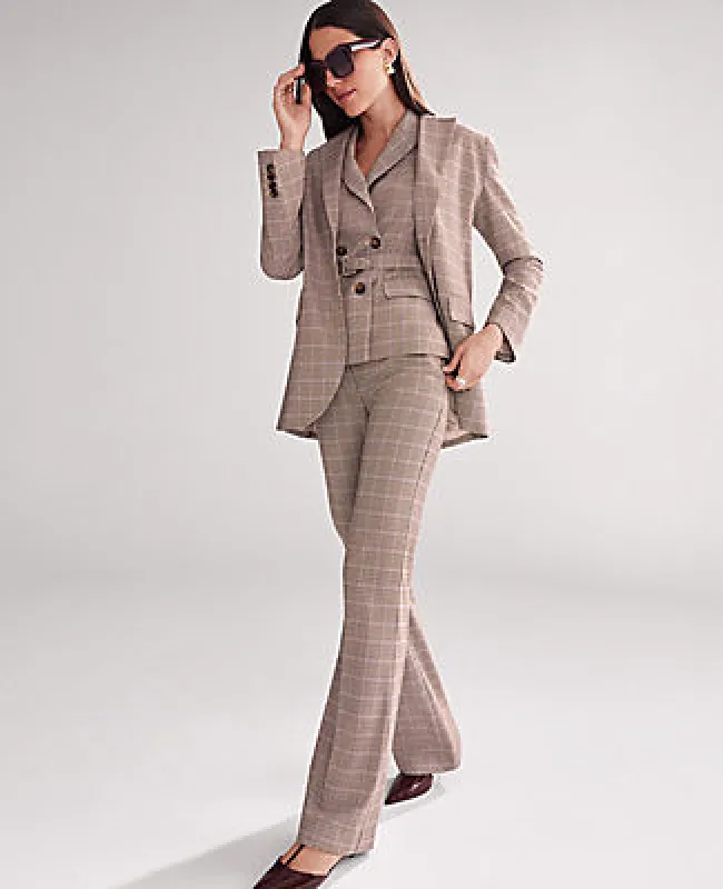 Ann Taylor The Flare Trouser Pant in Plaid sold by Ann Taylor
