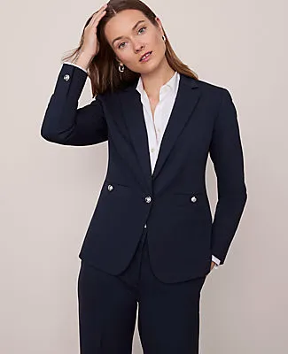 Ann Taylor The Petite One-Button Blazer in Ponte sold by Ann Taylor