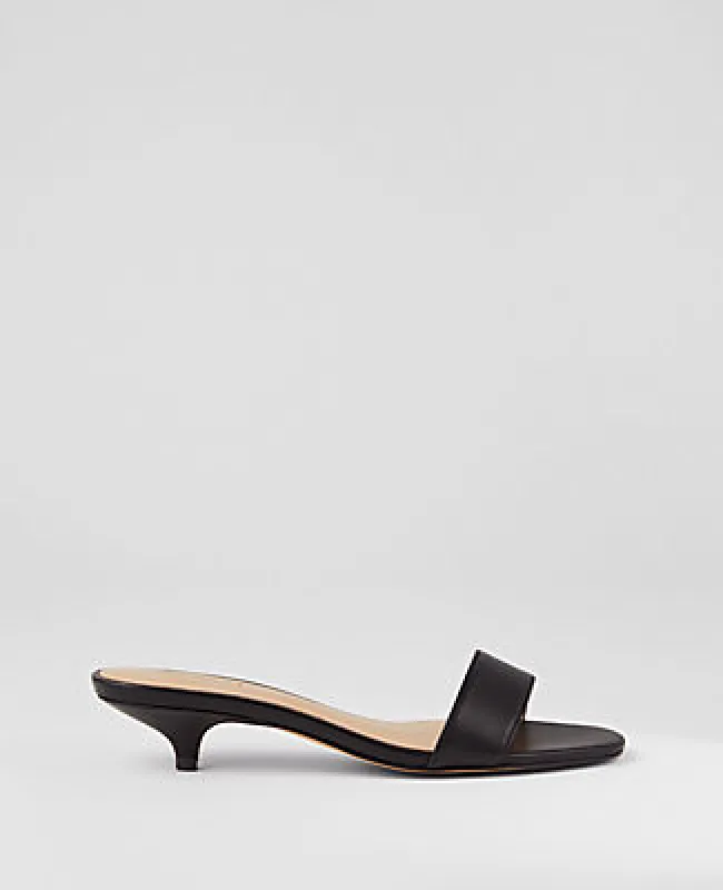 Ann Taylor Leather Strappy Kitten Heel Mule Sandals sold by Ann Taylor