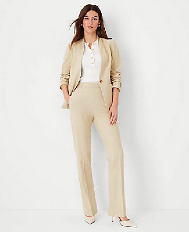 Ann Taylor The Petite Side Zip Straight Pant in Bi-Stretch sold by Ann Taylor