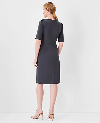 Ann Taylor The Petite Elbow Sleeve Square Neck Dress in Seasonless Stretch sold by Ann Taylor product image thumbnail 2