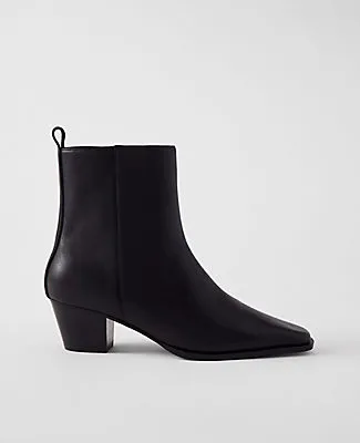 Ann Taylor Tapered Heel Leather Bootie sold by Ann Taylor