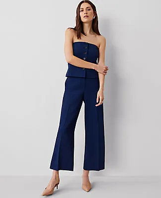 Ann Taylor The Petite Wide-Leg Crop Pant in Fluid Crepe sold by Ann Taylor