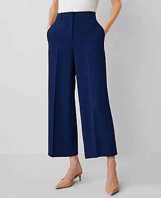 Ann Taylor The Petite Wide-Leg Crop Pant in Fluid Crepe sold by Ann Taylor product image thumbnail 2