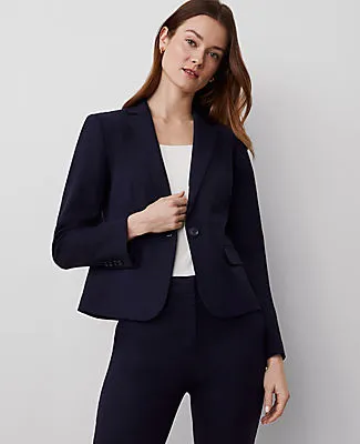 Ann Taylor The One-Button Blazer in Stretch Cotton sold by Ann Taylor