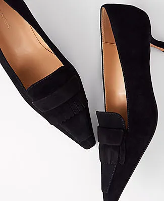 Ann Taylor Suede Tapered Heel Kiltie Pump sold by Ann Taylor product image thumbnail 2