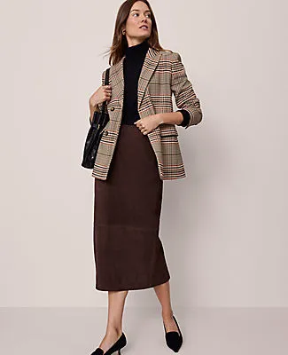 Ann Taylor Studio Collection Seamed Pencil Skirt in Suede sold by Ann Taylor