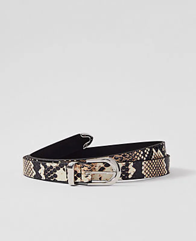 Ann Taylor Skinny Snake Patent Leather Belt sold by Ann Taylor