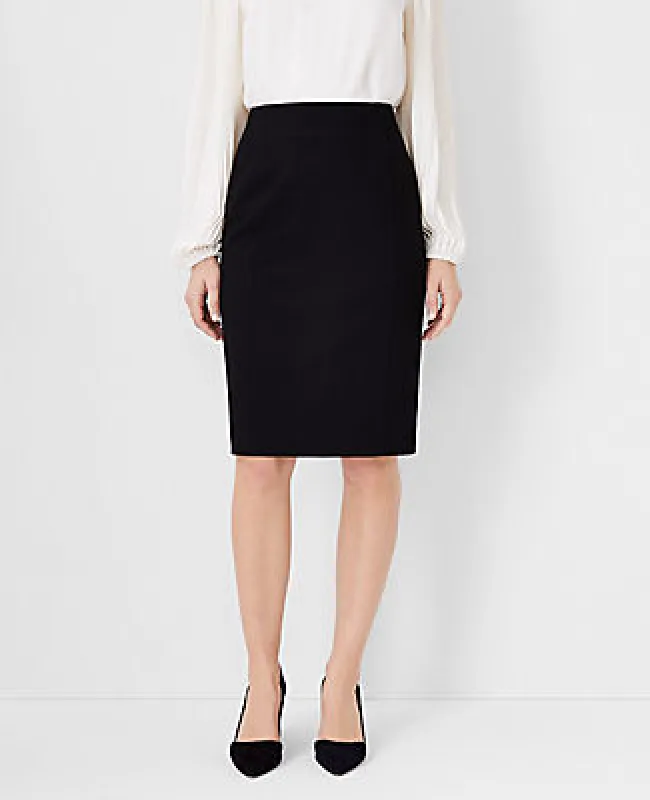 Ann Taylor The Tall Seamed Pencil Skirt in Seasonless Stretch sold by Ann Taylor