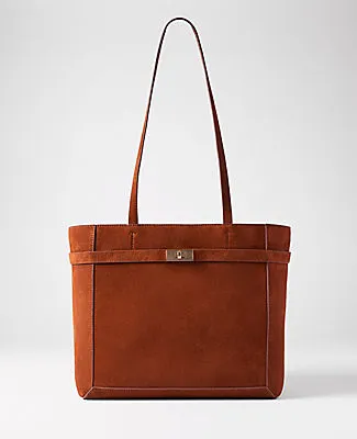 Ann Taylor Suede Belted Tote sold by Ann Taylor