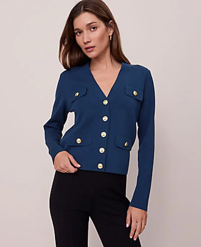 Ann Taylor V-Neck Sweater Jacket sold by Ann Taylor