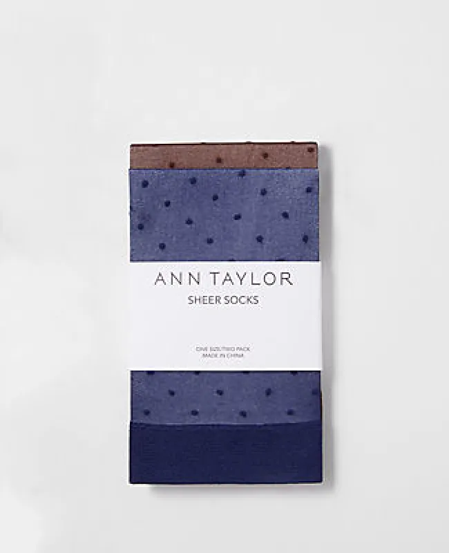 Ann Taylor Dotted Sheer Crew Sock Set sold by Ann Taylor
