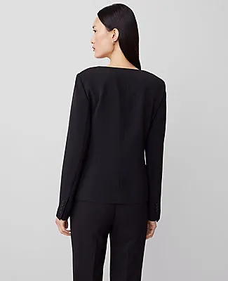 Ann Taylor Fluid Crepe Fitted U-Neck Jacket sold by Ann Taylor product image thumbnail 2