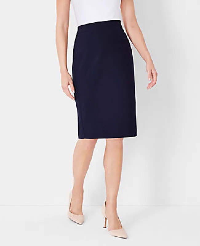 Ann Taylor The Seamed Pencil Skirt in Seasonless Stretch sold by Ann Taylor