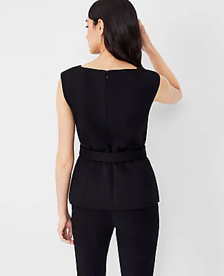 Ann Taylor The Petite Belted Top in Double Knit sold by Ann Taylor product image thumbnail 2