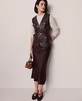Ann Taylor Belted Faux Leather Vest sold by Ann Taylor product image thumbnail 4