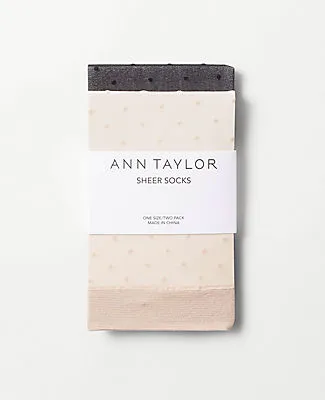 Ann Taylor Dotted Sheer Crew Sock Set sold by Ann Taylor