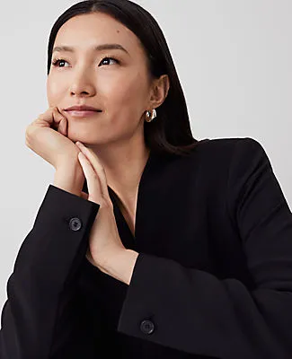 Ann Taylor The Long Collarless Blazer in Fluid Crepe sold by Ann Taylor product image thumbnail 4