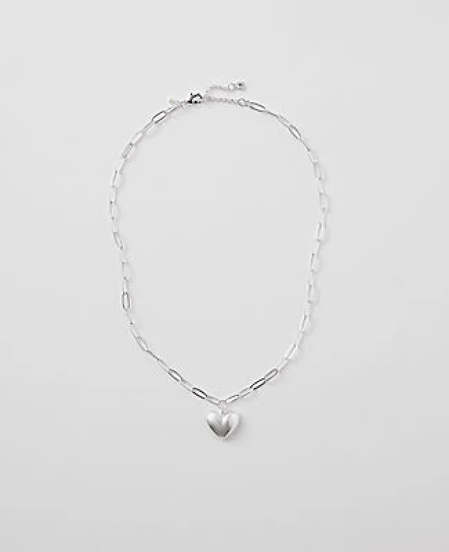 Ann Taylor Metal Heart Pendant Necklace sold by Ann Taylor