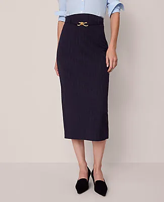 Ann Taylor Belted Pencil Skirt in Pinstripe sold by Ann Taylor product image thumbnail 2