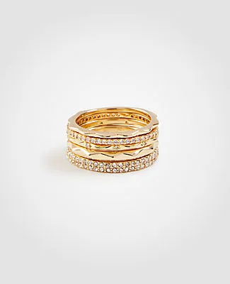 Ann Taylor Crystal Stacked Ring Set sold by Ann Taylor