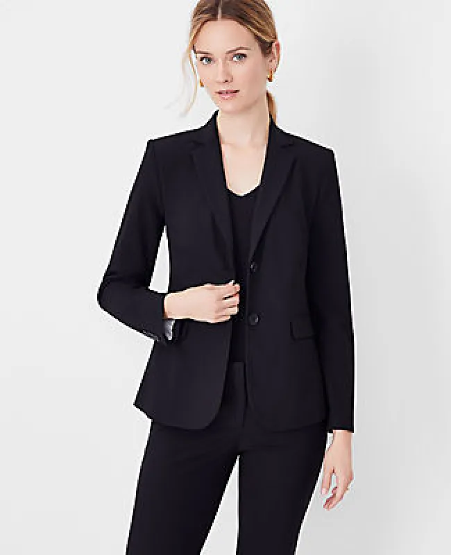 Ann Taylor The Notched Two Button Blazer in Seasonless Stretch - Curvy Fit sold by Ann Taylor