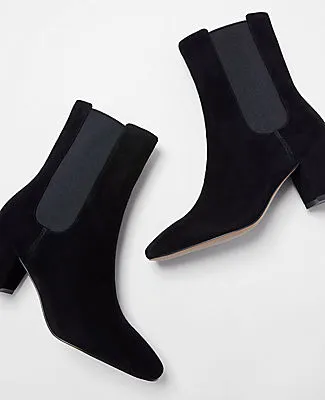 Ann Taylor Block Heel Suede Chelsea Booties sold by Ann Taylor product image thumbnail 2