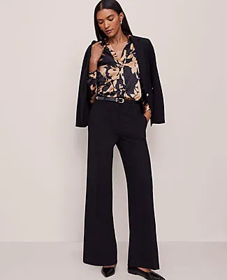 Ann Taylor The Petite Wide-Leg Pant in Ponte sold by Ann Taylor
