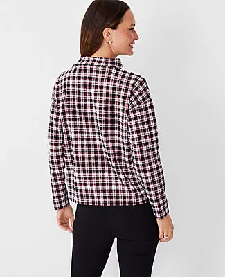 Ann Taylor Petite Plaid Mock Neck Top sold by Ann Taylor product image thumbnail 2