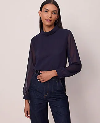 Ann Taylor Mock Neck Blouse sold by Ann Taylor