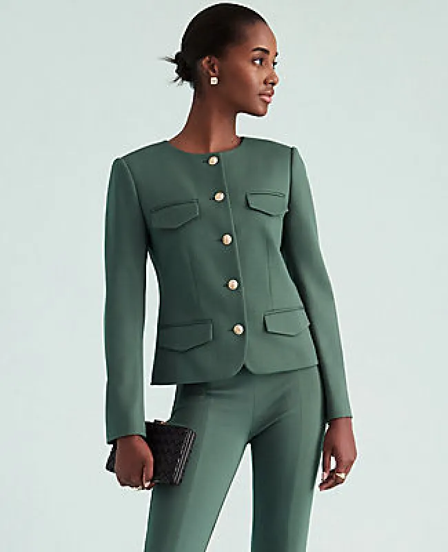 Ann Taylor Petite Ponte Crew Neck Jacket sold by Ann Taylor