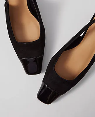 Ann Taylor Cap Toe Suede Slingback Pumps sold by Ann Taylor product image thumbnail 2