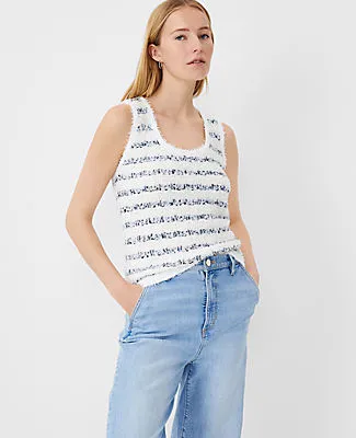 Ann Taylor Petite Textured Scoop Neck Tank Top sold by Ann Taylor