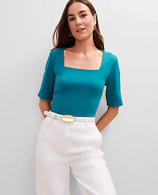 Ann Taylor Ponte Square Neck Top sold by Ann Taylor