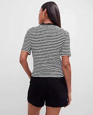 Ann Taylor Petite Striped Short Sleeve Cardigan sold by Ann Taylor product image thumbnail 2