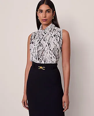 Ann Taylor Snake Print Cowl Neck Blouse sold by Ann Taylor