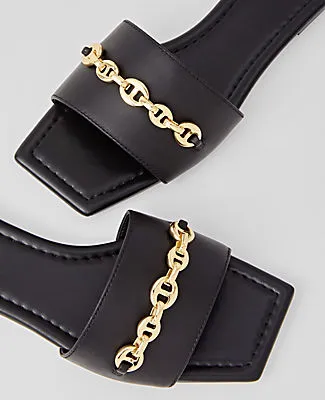 Ann Taylor Chain Leather Slide Sandals sold by Ann Taylor product image thumbnail 2