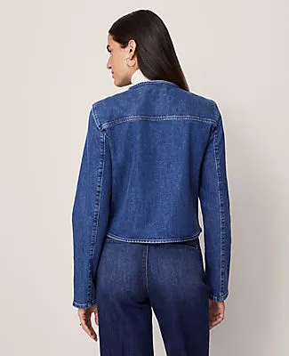 Ann Taylor Petite Weekend Collection Crew Neck Denim Jacket sold by Ann Taylor product image thumbnail 2