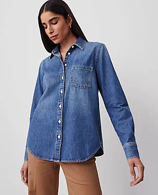 Ann Taylor Weekend Collection Denim Pocket Shirt sold by Ann Taylor