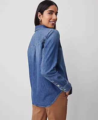 Ann Taylor Weekend Collection Denim Pocket Shirt sold by Ann Taylor product image thumbnail 2