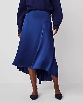 Ann Taylor Studio Collection Asymmetrical Hem Full Midi Skirt sold by Ann Taylor product image thumbnail 2
