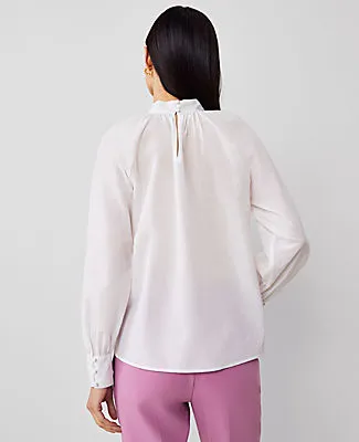 Ann Taylor Mock Neck Shirred Front Popover Top sold by Ann Taylor product image thumbnail 2