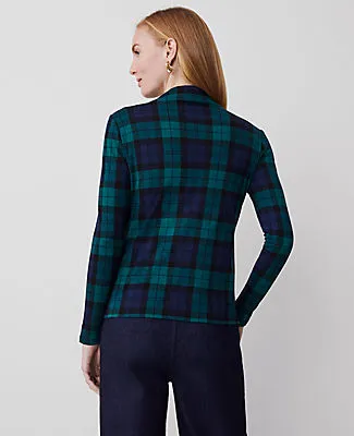 Ann Taylor Tartan Long-Sleeve Mock Neck Top sold by Ann Taylor product image thumbnail 2