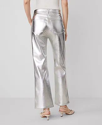 Ann Taylor The Ankle Boot Pant in Metallic Faux Leather sold by Ann Taylor product image thumbnail 4