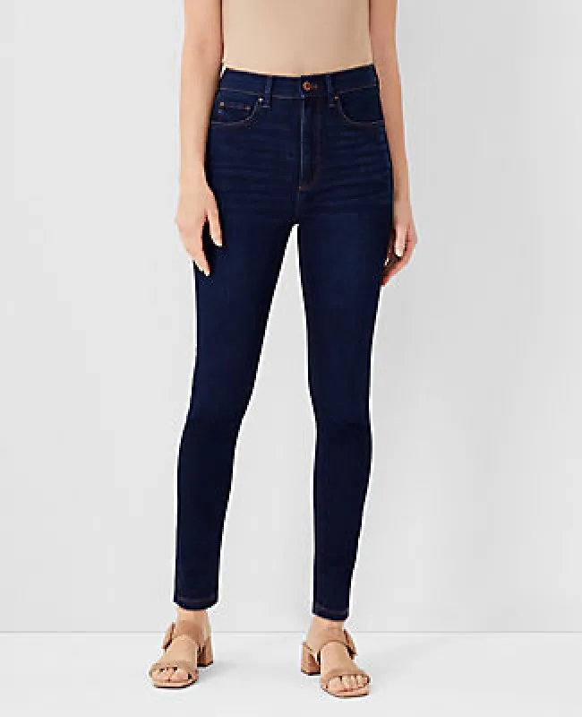 Ann Taylor Petite Curvy Sculpting Pocket Highest Rise Skinny Jeans in Classic Dark Indigo Wash sold by Ann Taylor