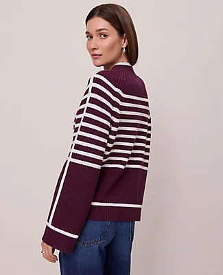 Ann Taylor Weekend Collection Striped Mock Neck Sweater sold by Ann Taylor product image thumbnail 2